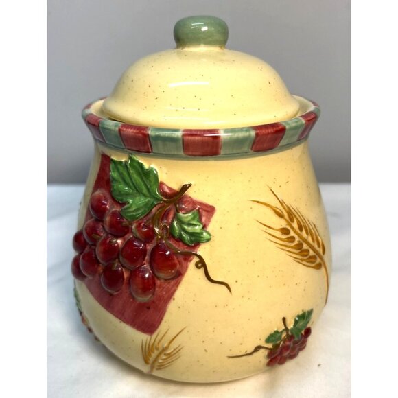 Dicksons Ceramic Jar With Lid - "The Whole Earth Is Full Of His Glory" Wheat & G - Picture 3 of 6